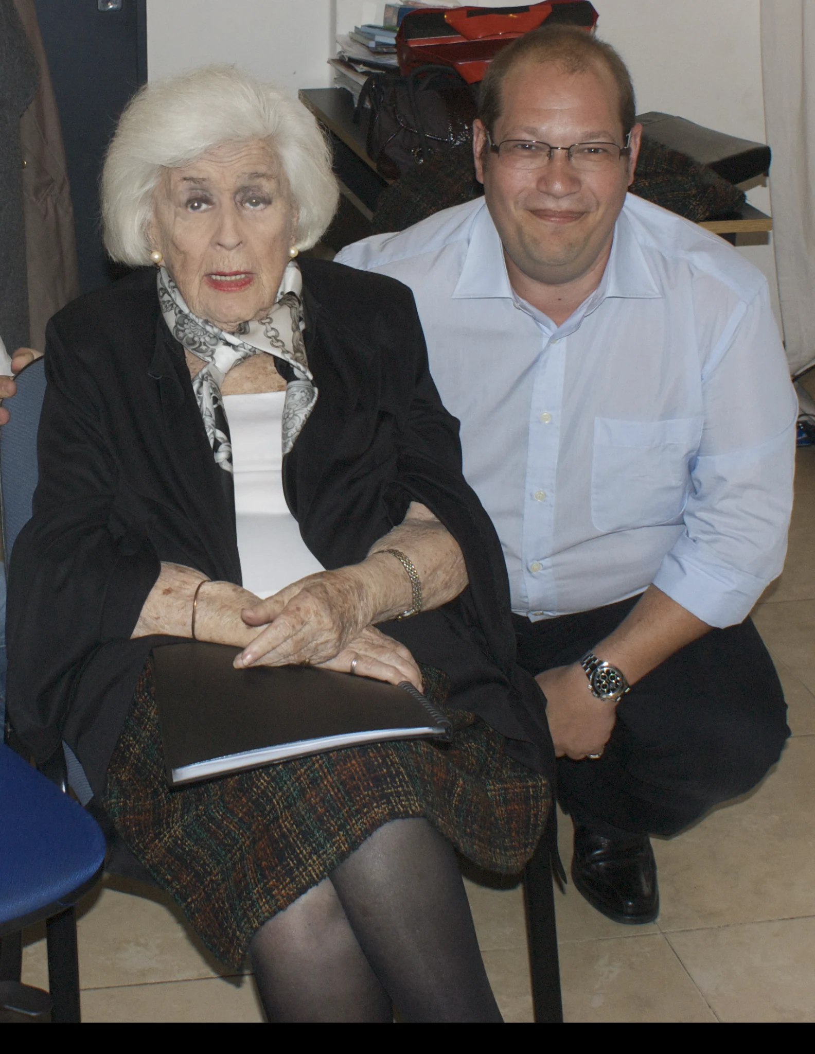 Ricardo Rosenblatt junto a China Zorrilla durante la grabación de Otra vida
